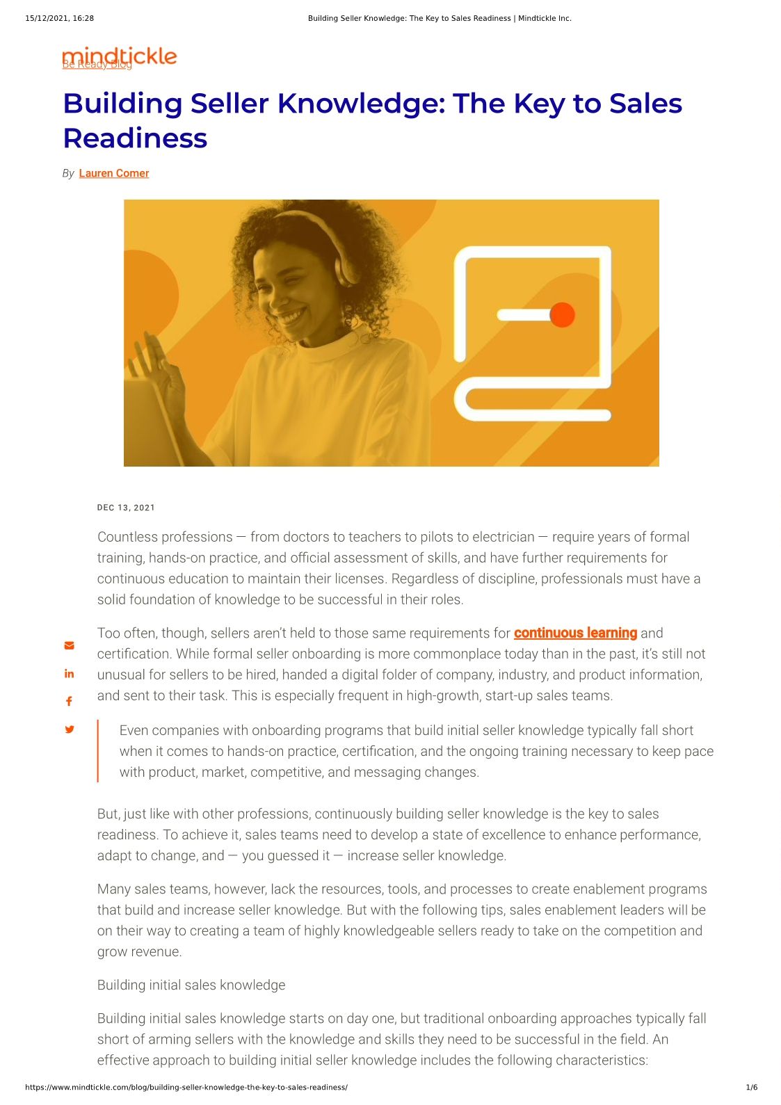 Building Seller Knowledge_ The Key to Sales Readiness WebArtical