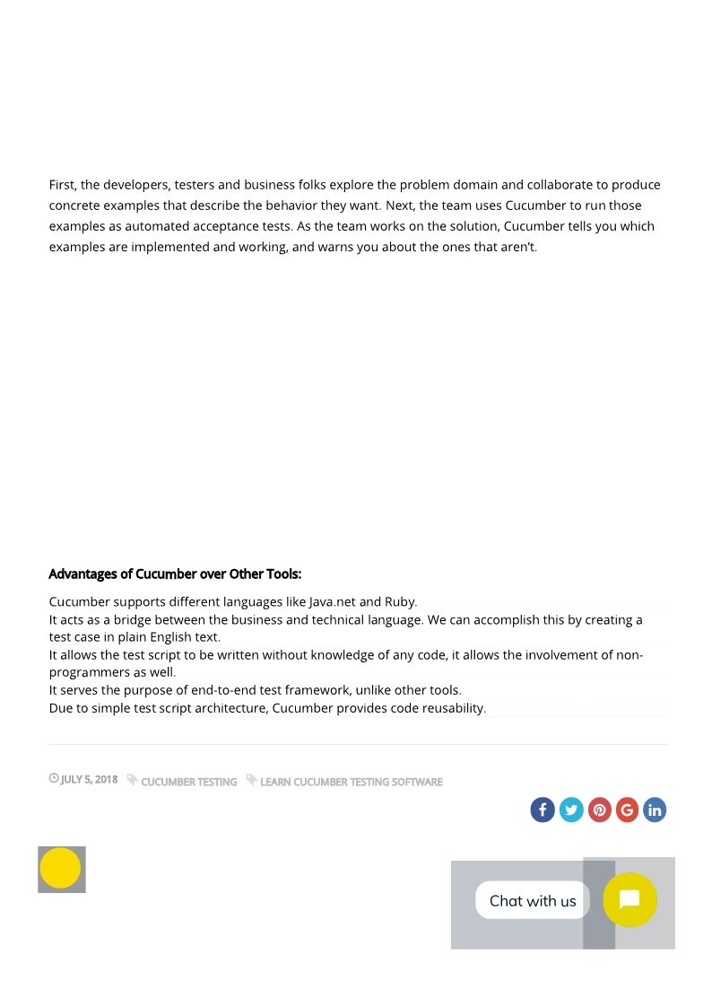 Advantages of Cucumber tool - Edoc2