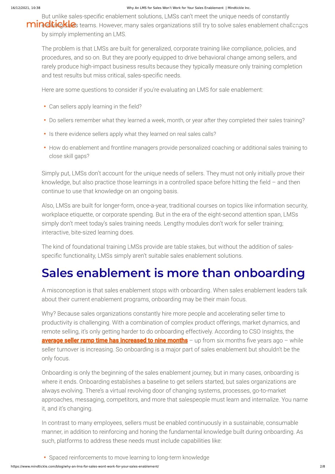 Why An LMS for Sales Won&rsquo;t Work for Your Asset