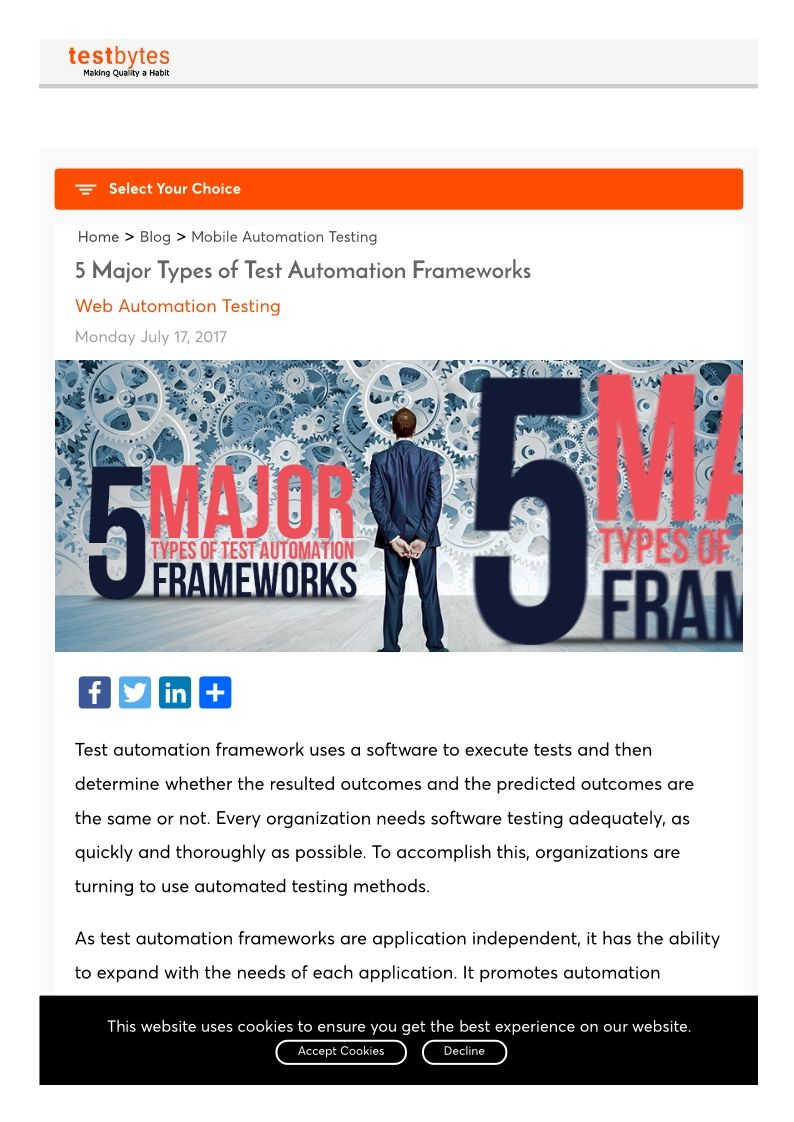 Five Major Types of Test Automation Frameworks-Ext