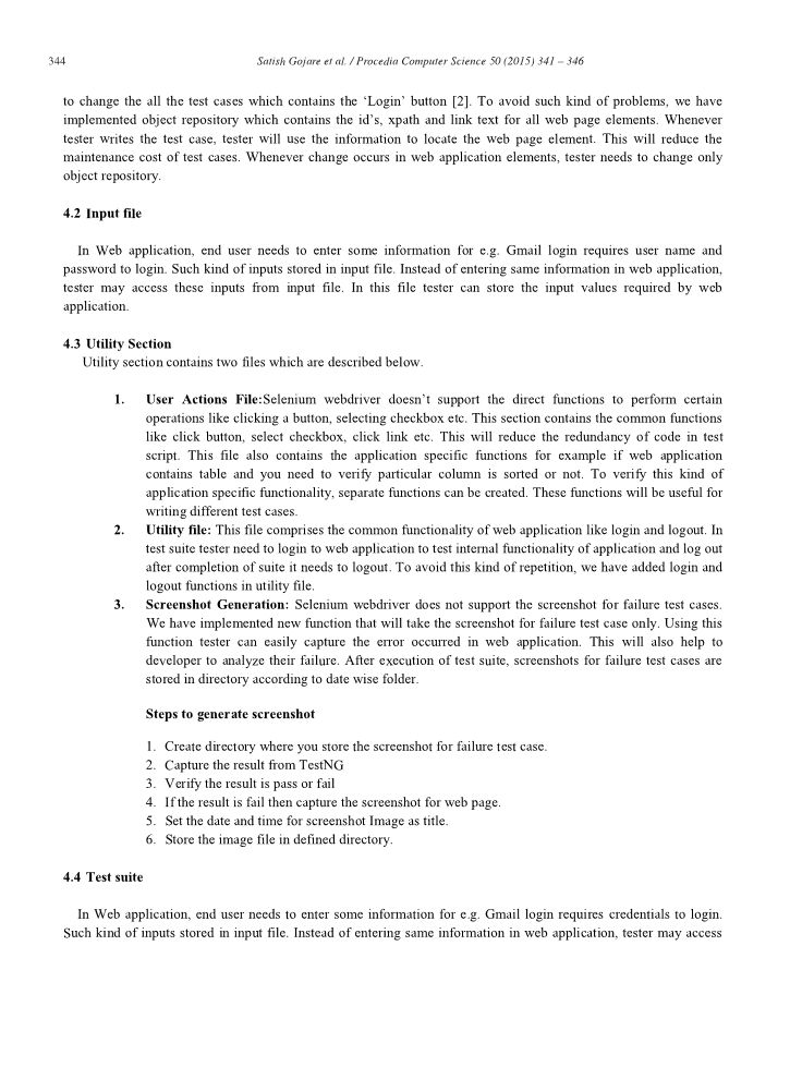 Analysis and Design of Selenium WebDriver Automation Testing Framework