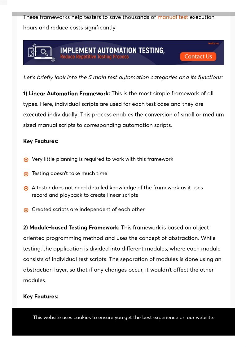 Five Major Types of Test Automation Frameworks-Ext