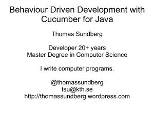 Behaviour Driven Development with Cucumber for Java - Doc2