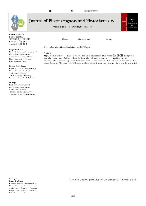 Mango Taxonomy and botany