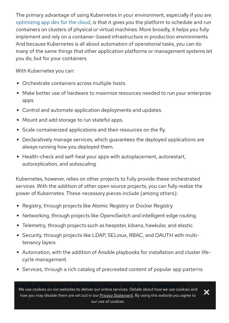 What is Kubernetes Redhat H29
