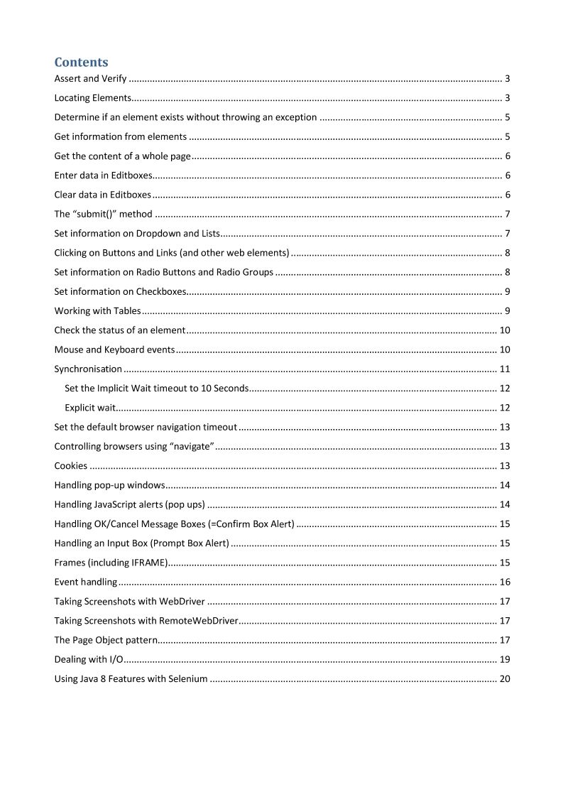 Selenium Webdriver uedoc